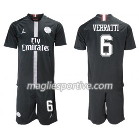 Completo Calcio Paris Saint Germain Verratti 6 Jordan Giallo Bambino Divisa Terza 2018/2019